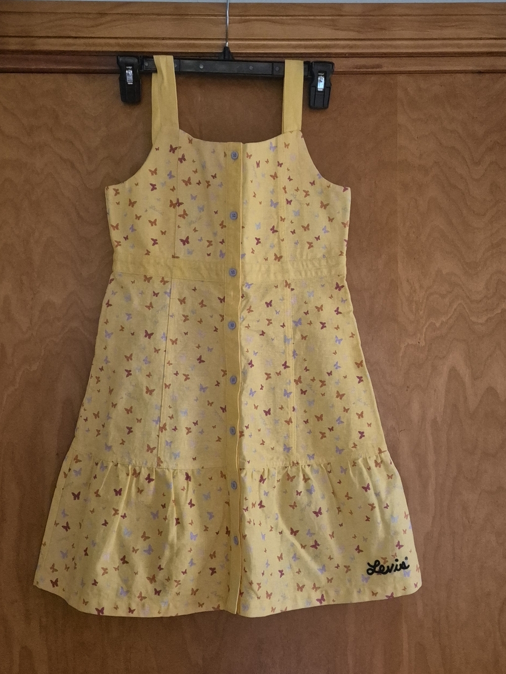 NWOT Levi's Girl (10-12 years) butterfly print yellow dress, size M